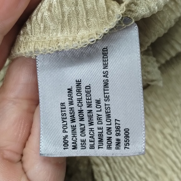 Worthington size medium gold metallic sleeveless racerback style blouse zip back - Picture 7 of 7